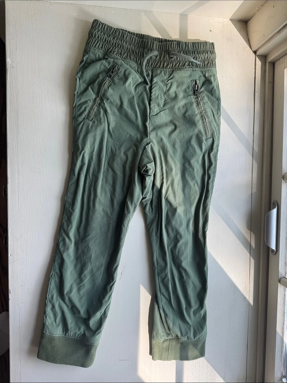 GAP Olive Green Kids Jogger Sweatpants with Zip Pockets